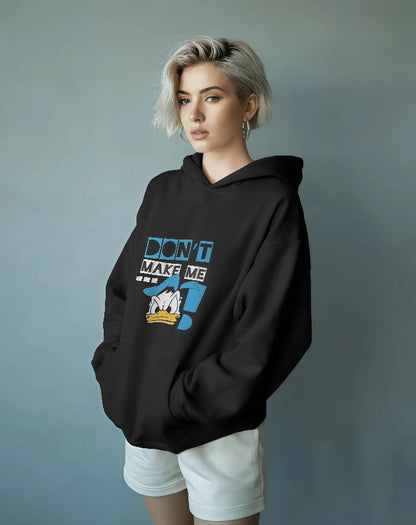 Woman regular fit Disney Donald Duck Mood [Black & Red Hoodie]