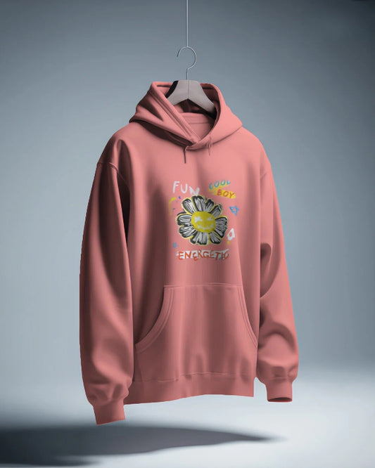 Unisex regular fit Funky Flower Graphic [Black Red Maroon Coral Hoodie]