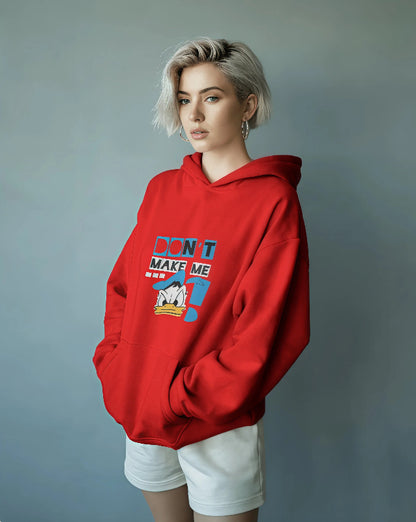 Woman regular fit Disney Donald Duck Mood [Black & Red Hoodie]
