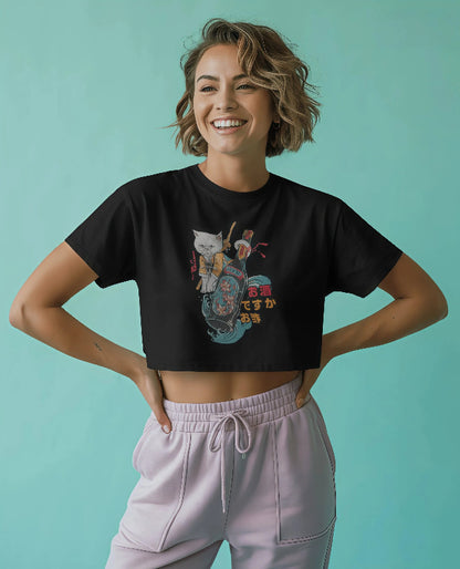 Samurai Cat & Sake Bottle [Black Baby T-shirt]