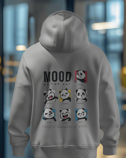 Unisex Cute Panda Mood [Grey Melange,Mustard Yellow,Lavender,Coral,Baby Blue Hoodie]