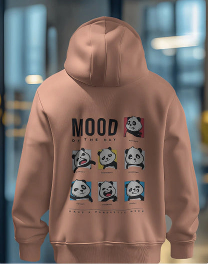 Unisex Cute Panda Mood [Grey Melange,Mustard Yellow,Lavender,Coral,Baby Blue Hoodie]