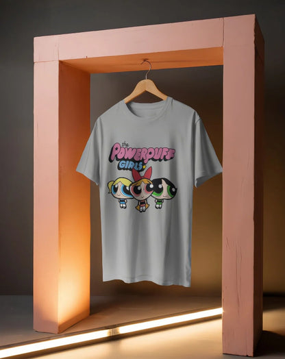 woman Oversized Classic Cute Powerpuff Girls [White,Coral,Greymelenge,Musterdyellow T-shirt]