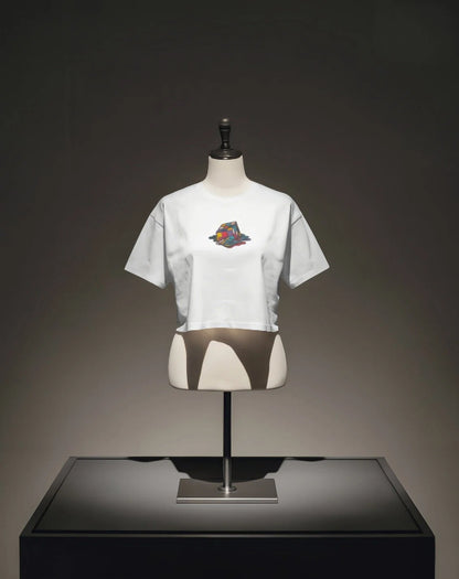 Melting Cube [Embroidered white/Babypink/Lavender Baby T-shirt]