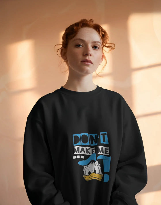 Woman regular fit Disney Donald Duck Mood  [Black Sweatshirt]