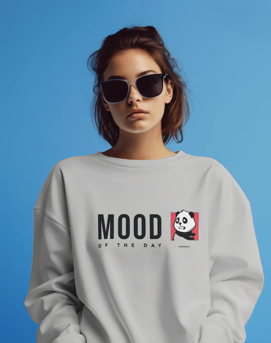 Unisex regular fit Classic Cute Panda Mood [Gray Sweatshirt]