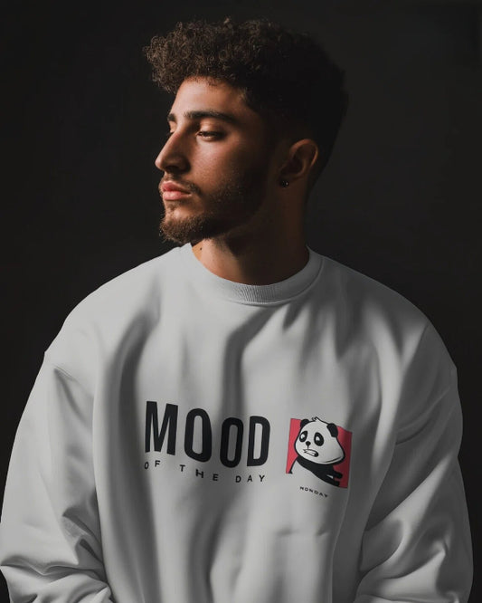 Unisex regular fit Classic Cute Panda Mood [Gray Sweatshirt]