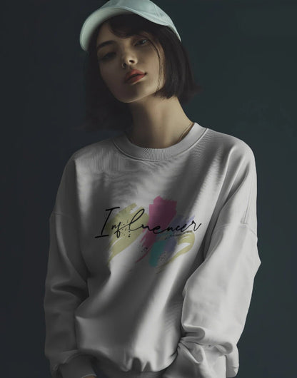 Woman's regular fit Influence [White Sweatshirt]